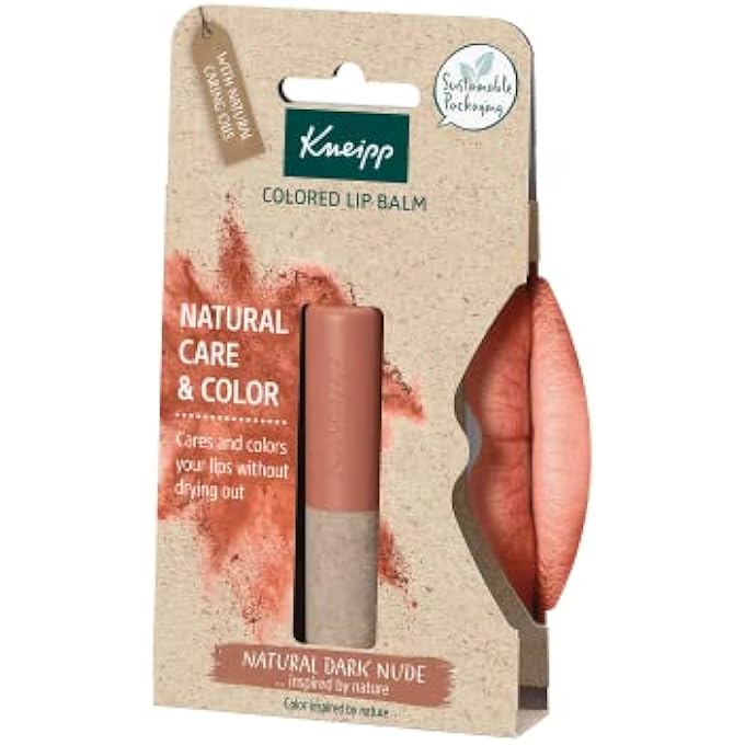 Kneipp بلسم شفاه بلون طبيعي داكن، طويل الأمد، نباتي ومن أصل طبيعي 100%، 1 × 3.5 جرام - Image 1